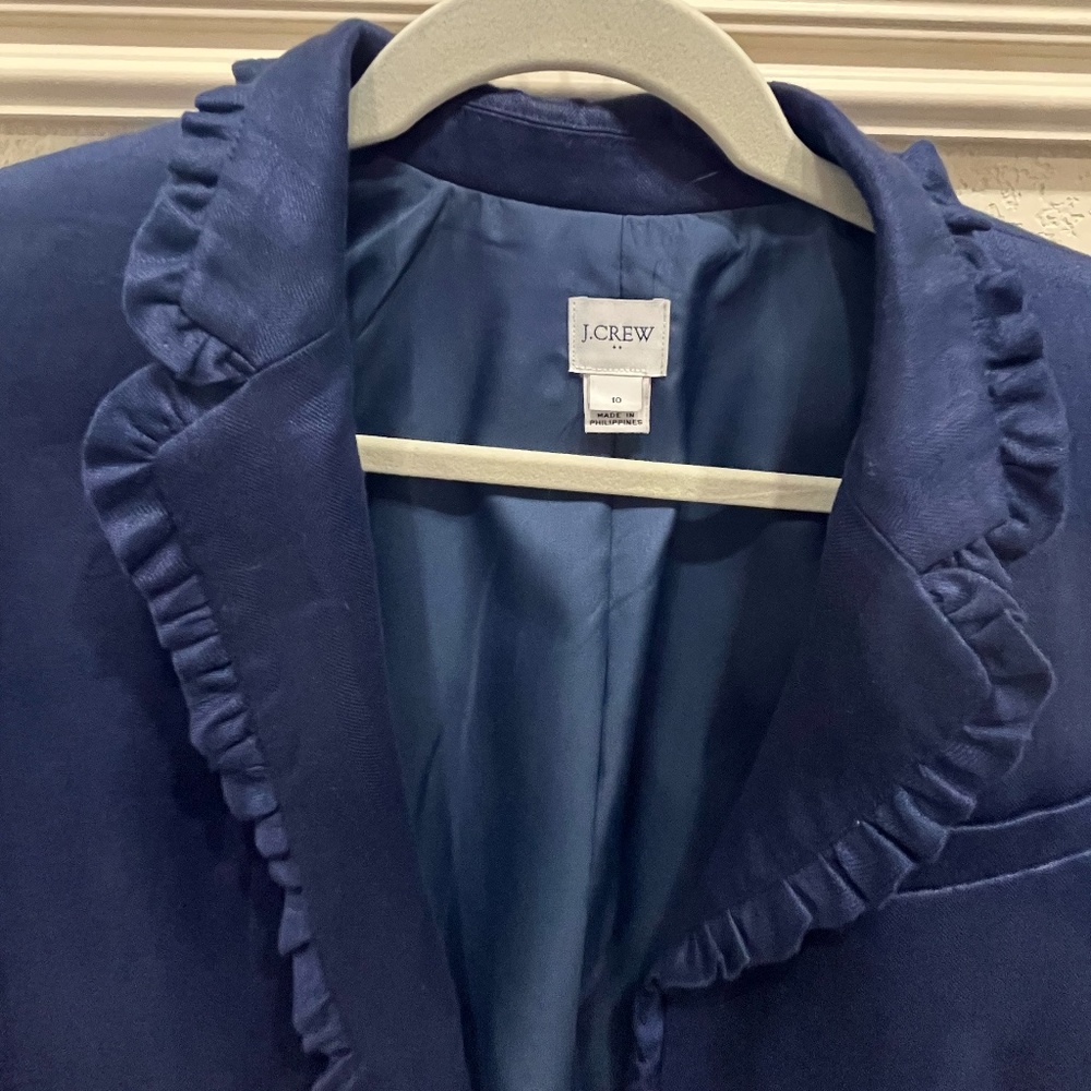 J. Crew linen navy jacket size 10